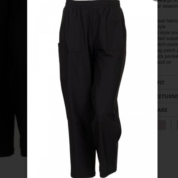 NAYA PATCH POCKET SLIM LEG TROUSERS black pants size 2 medium